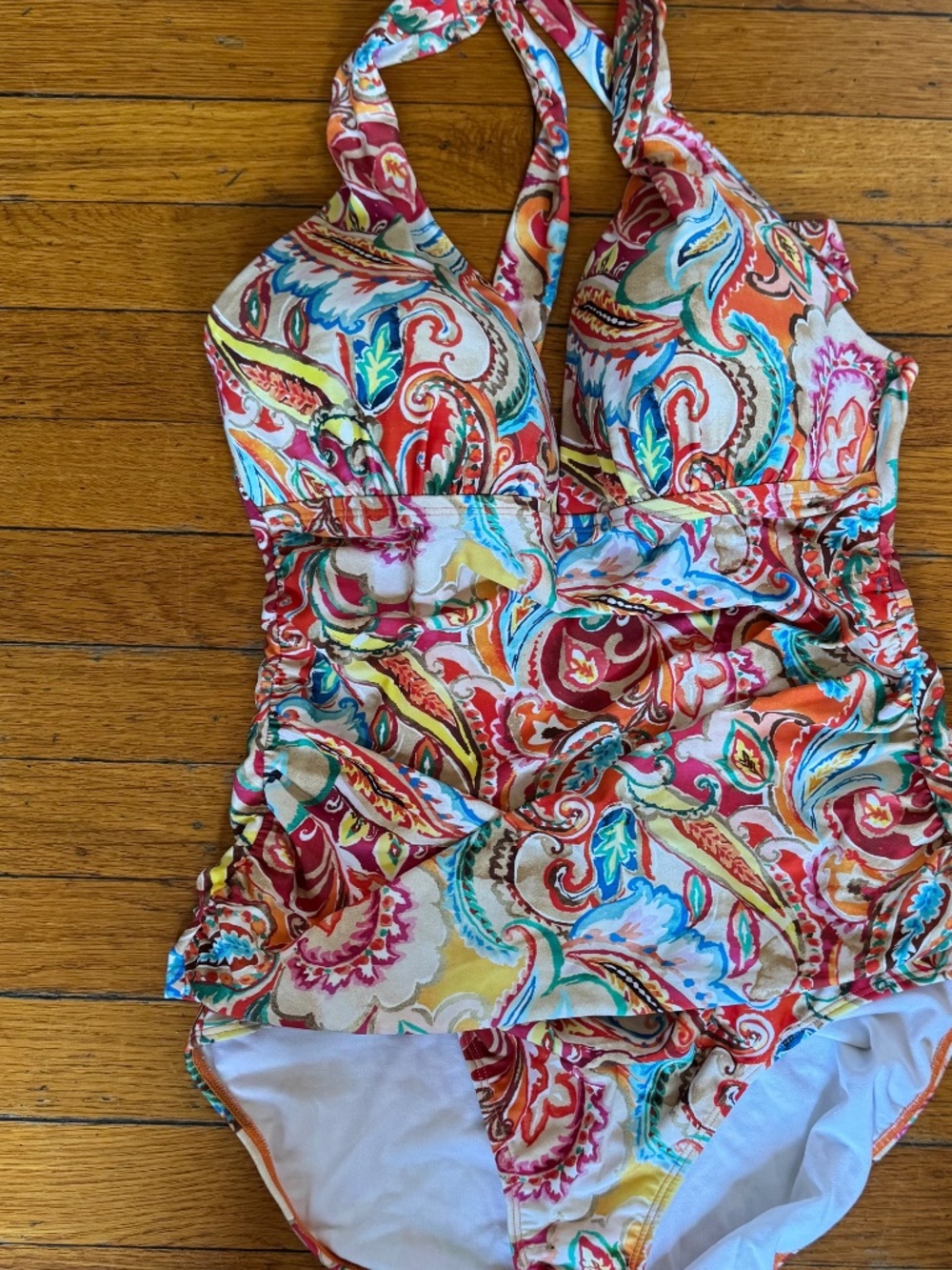 Ralph Lauren Sunrise Paisley Halter Tankini Top and bottom, size 10